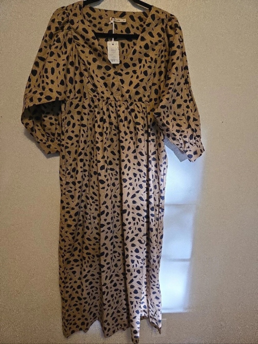 Marine Layer Alani Poplin Maxi Dress Abstract Animal M - Like New - Picture 2 of 4